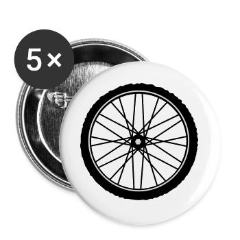 Un pneu de vélo - Lot de 5 grands badges (56 mm) - blanc - Devant