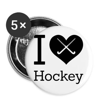 I love hockey I love field hockey hockey sticks - Buttons large 2.2''/56 mm (5-pack) - white - Front