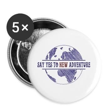 Travel Vacation Adventure Travel Trip Gift - Buttons large 2.2''/56 mm (5-pack) - white - Front