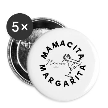 Mamacita a besoin d'une mère de pain grillé de margarita - Lot de 5 grands badges (56 mm) - blanc - Devant