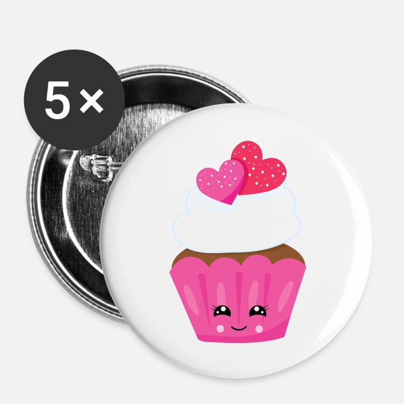 cupcake - Buttons large 2.2''/56 mm (5-pack) - white