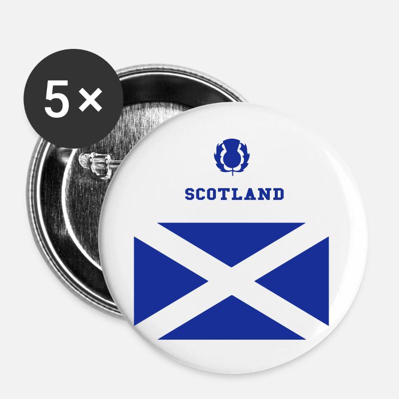 Scotland - Buttons large 2.2''/56 mm (5-pack) - white