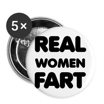 Real Women - Buttons groß 56 mm (5er Pack) - Weiß - Vorne