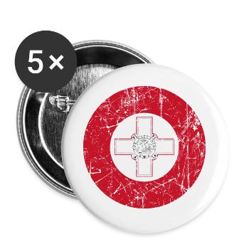 aeronautica Malta air force roundel Luftwaffe - Buttons large 2.2''/56 mm (5-pack) - white - Front