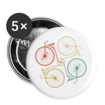 Dégradé de mosaïque de roue - Lot de 5 grands badges (56 mm) - blanc - Devant