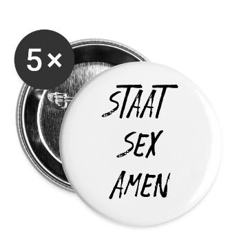 State sex amen gift - Buttons large 2.2''/56 mm (5-pack) - white - Front