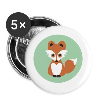 fuchs - Buttons groß 56 mm (5er Pack) - Weiß - Vorne