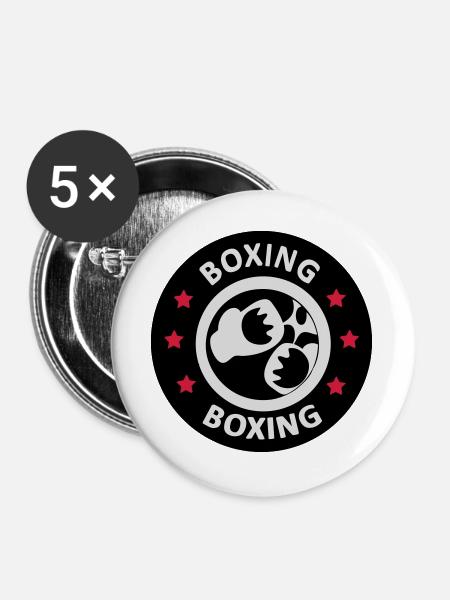 Boxing - Buttons groß 56 mm (5er Pack) - Weiß