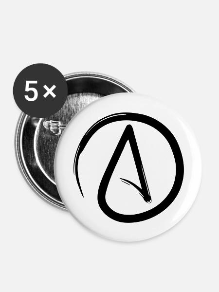 Atheist - Buttons groß 56 mm (5er Pack) - Weiß