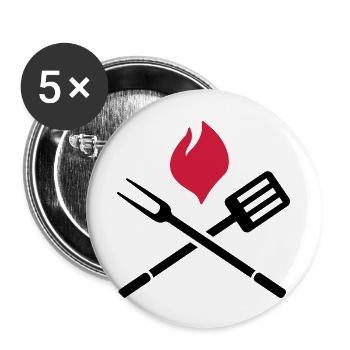 BBQ barbecue - Buttons large 2.2''/56 mm (5-pack) - white - Front
