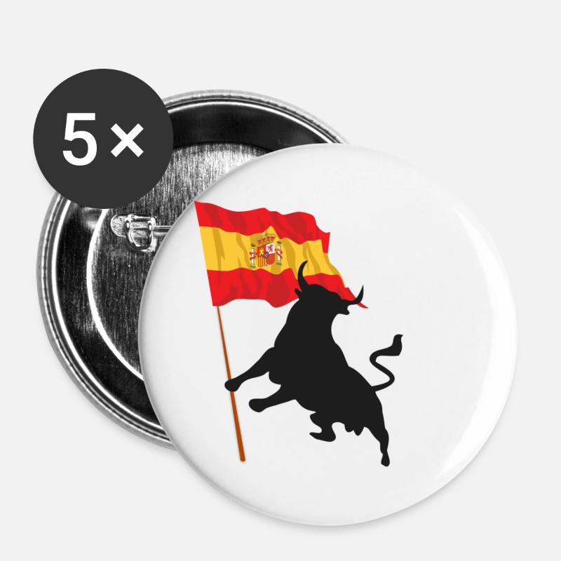 Spain bull symbol and art - Buttons large 2.2''/56 mm (5-pack) - white