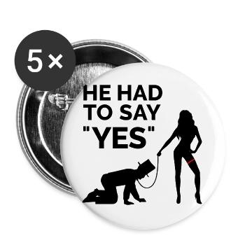 Mariage mariage bachelorette fête mariée mariage - Lot de 5 grands badges (56 mm) - blanc - Devant
