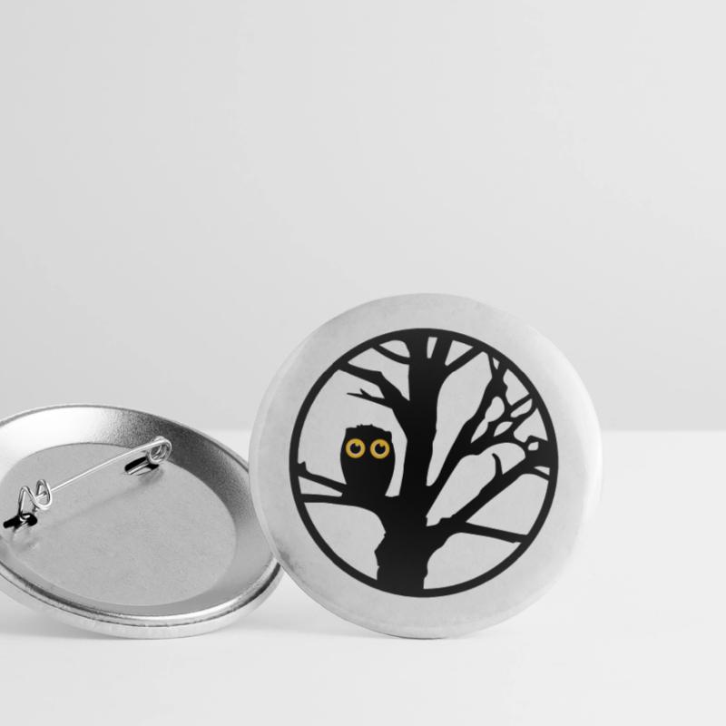 Eine Eule sitzt auf einem Baum Buttons groß 56 mm (5er Pack)