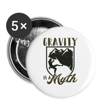 Climbing Mountains Climber T-Shirt Saying Gift - Buttons large 2.2''/56 mm (5-pack) - white - Front