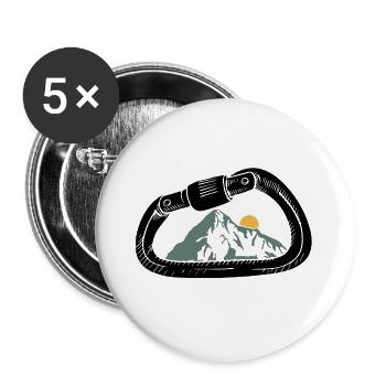 Klettern Berge Kletterer Shirt Spruch Geschenk - Buttons groß 56 mm (5er Pack) - Weiß - Vorne