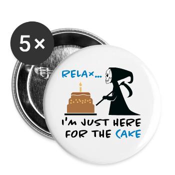 Funny design for a birthday! The death gift - Buttons large 2.2''/56 mm (5-pack) - white - Front