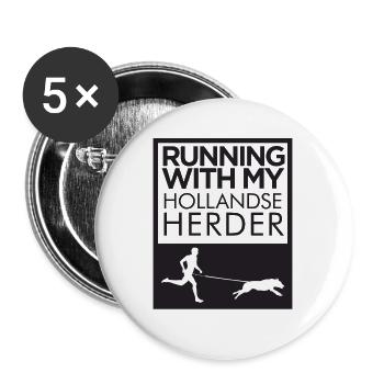 Holländischer Schäferhund - Buttons groß 56 mm (5er Pack) - Weiß - Vorne