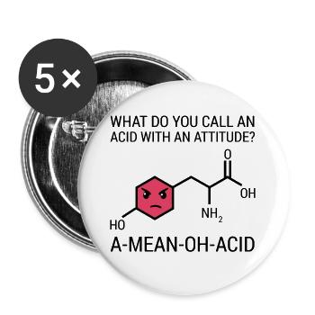 Chimie Dites cadeau de chimiste organique - Lot de 5 grands badges (56 mm) - blanc - Devant