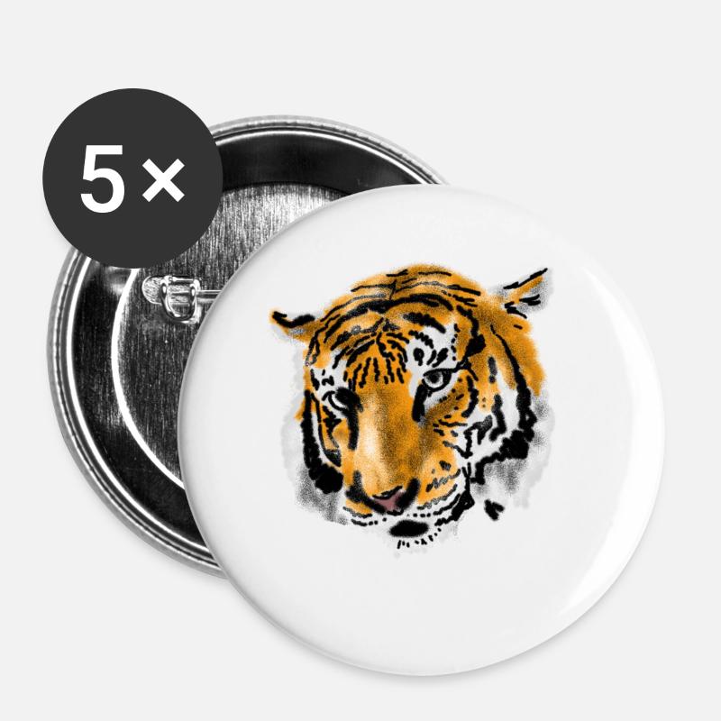 tiger - Buttons large 2.2''/56 mm (5-pack) - white