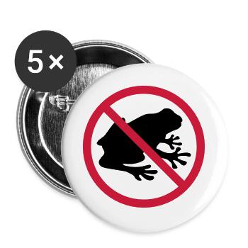 frosch verboten schild zone keine kroete silhouett - Buttons groß 56 mm (5er Pack) - Weiß - Vorne
