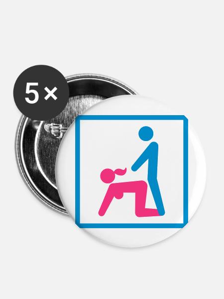 Kamasutra - Doggy Style - Buttons groß 56 mm (5er Pack) - Weiß