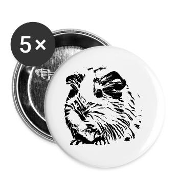 Guinea pig - Buttons large 2.2''/56 mm (5-pack) - white - Front