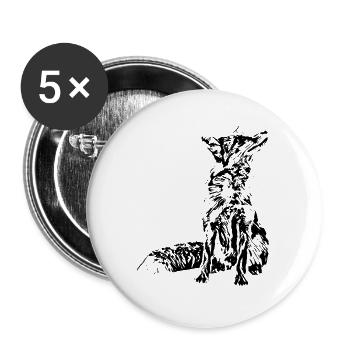 Renard - Lot de 5 grands badges (56 mm) - blanc - Devant