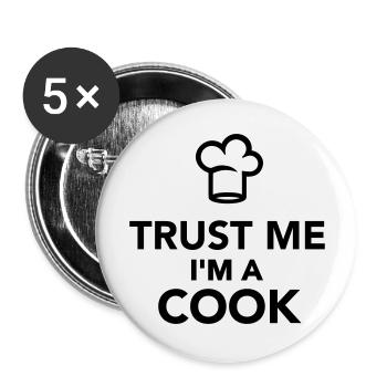 Trust me I'm a cook - Buttons large 2.2''/56 mm (5-pack) - white - Front