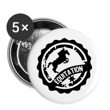 riding stamp logo rider1 horse obstacle - Buttons large 2.2''/56 mm (5-pack) - white - Front