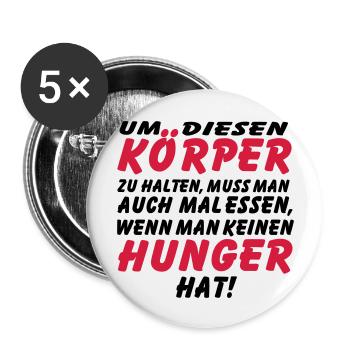 koerper_hunger_vec_2 de anl - Buttons groß 56 mm (5er Pack) - Weiß - Vorne