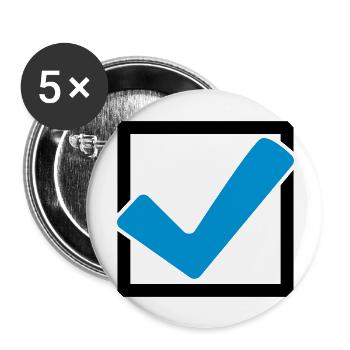 Rectangular hook logo - Buttons large 2.2''/56 mm (5-pack) - white - Front