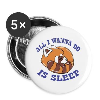 Roter Panda - Buttons groß 56 mm (5er Pack) - Weiß - Vorne