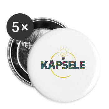 Käpsele Schwabe schwäbisch schwäbisches Geschenk - Buttons groß 56 mm (5er Pack) - Weiß - Vorne