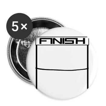 gewinner marathon finish zielgerade zieleinlauf ro - Buttons groß 56 mm (5er Pack) - Weiß - Vorne