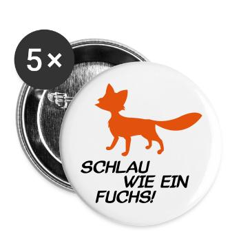 fuchs2 - Buttons groß 56 mm (5er Pack) - Weiß - Vorne