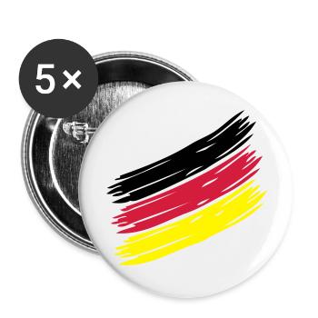 Nation Stripes - Design ur own! German Sample - Buttons large 2.2''/56 mm (5-pack) - white - Front