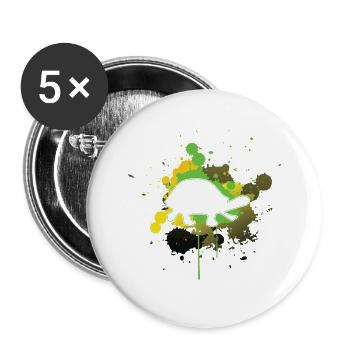 Fast turtle leaves only imprint - Buttons large 2.2''/56 mm (5-pack) - white - Front