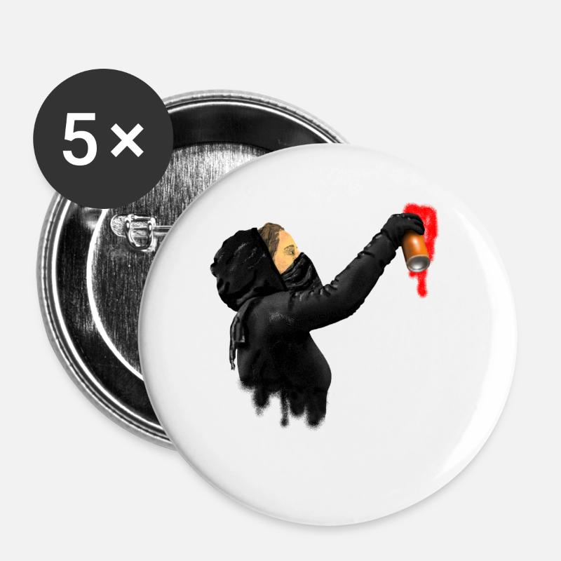 graffiti - Buttons large 2.2''/56 mm (5-pack) - white