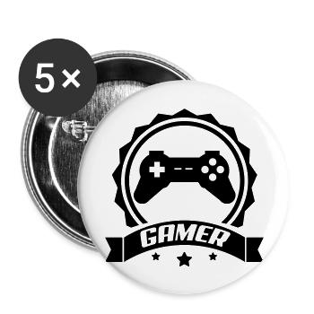 gamer - Buttons groß 56 mm (5er Pack) - Weiß - Vorne