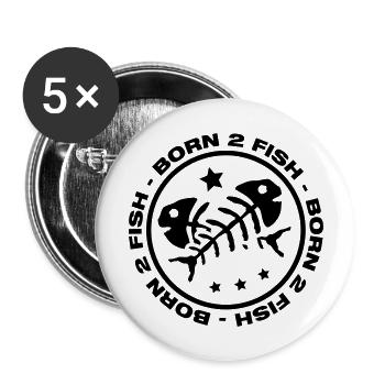 born_2_fish_aa1 - Buttons groß 56 mm (5er Pack) - Weiß - Vorne