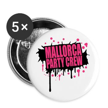 Équipage de parti pour le timbre carte de Majorque - Lot de 5 grands badges (56 mm) - blanc - Devant