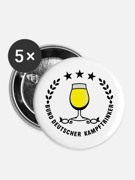 Bund Deutscher Kampftrinker (3c) - Buttons groß 56 mm (5er Pack) - Weiß