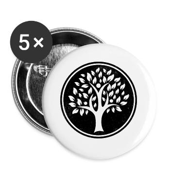 Tree symbol mother earth gift - Buttons large 2.2''/56 mm (5-pack) - white - Front