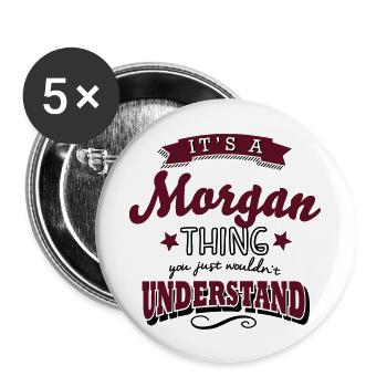 its a morgan name surname thing - Buttons large 2.2''/56 mm (5-pack) - white - Front