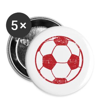 Cadeau ballon de foot - Lot de 5 grands badges (56 mm) - blanc - Devant