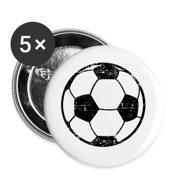 Cadeau ballon de foot - Lot de 5 grands badges (56 mm) - blanc - Devant