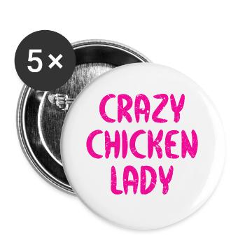 Hühnerzüchterin Landwirtin Farmerin Geschenk Huhn - Buttons groß 56 mm (5er Pack) - Weiß - Vorne
