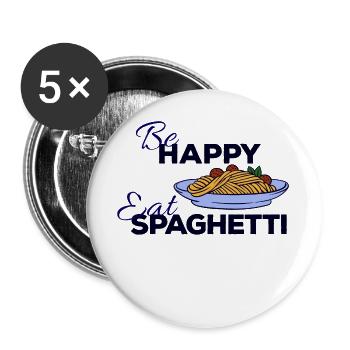 Spaghetti Pasta Asciutta Italien Essen Spruch - Buttons groß 56 mm (5er Pack) - Weiß - Vorne