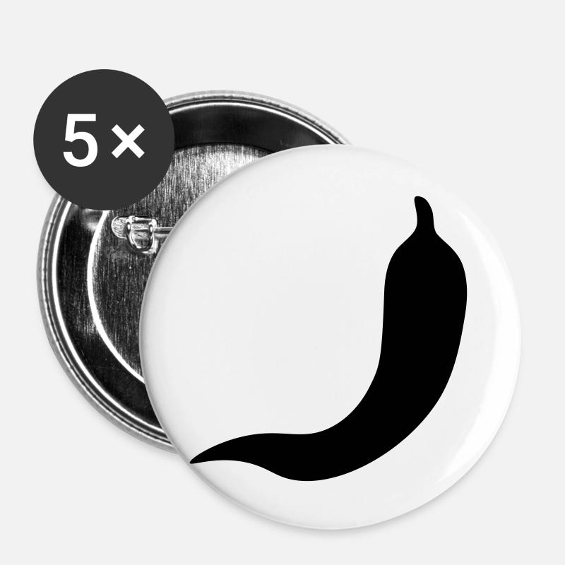 Chilli vector outline - Buttons large 2.2''/56 mm (5-pack) - white