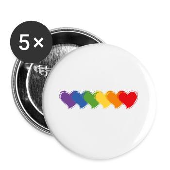Heart LGBT gift - Buttons large 2.2''/56 mm (5-pack) - white - Front